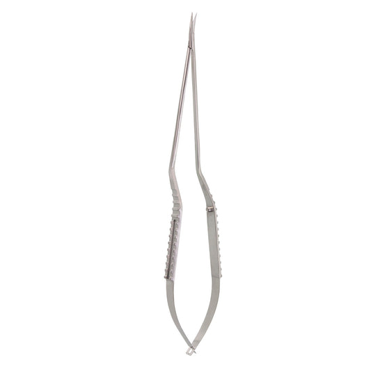 9 1/4" Micro Scissors - Serrated Bay Blade Curved Down