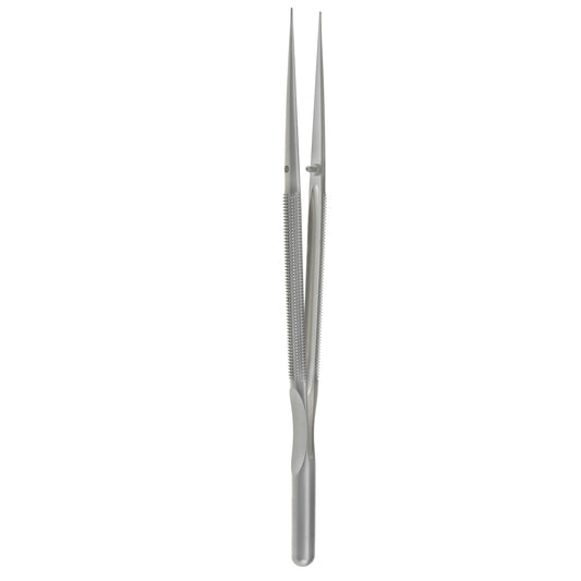 Pierse forceps 18cm has a round handle and an 8mm diameter.3 mm tips.