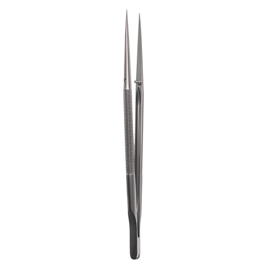 Micro Forceps (8mm round handle: straight tip, 7 inch)