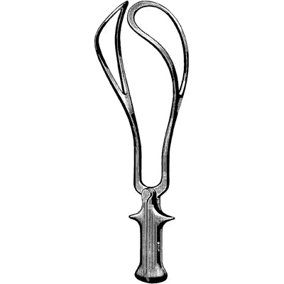 De Lee obstetrical forceps 30cm with long fenestrated blades