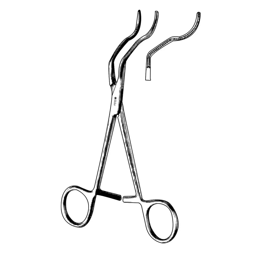 Gregory profunda vascular clamp with serrated jaws