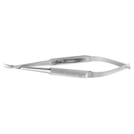 Baby Barraquer Needle Holder curved w/ lock