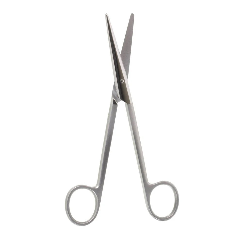 Five-and-a-half-inch Mayo scissors, with a straight circular shape