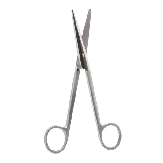 Five-and-a-half-inch Mayo scissors, with a straight circular shape