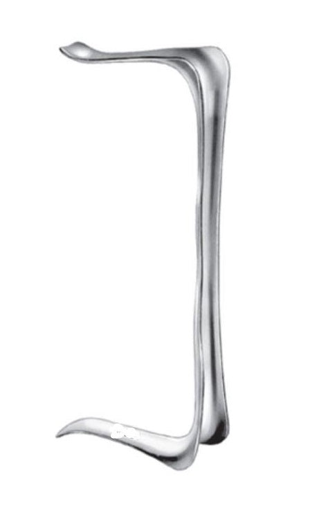 A stainless steel Hargis Cheek Retractor, a surgical instrument used during oral, maxillofacial, and mandibular surgeries to retract the cheek.