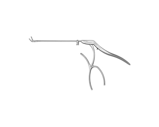 Micro laryngeal cup forceps with left-angled jaw on 23cm shaft