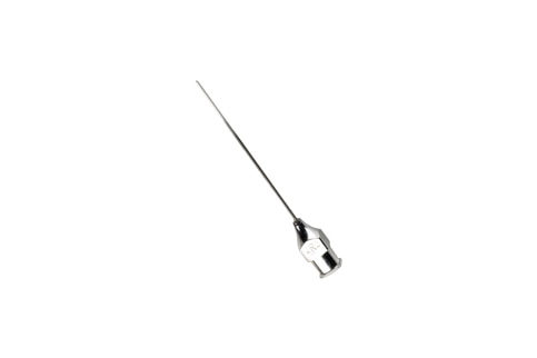 Straight tonsil injection needle on white background