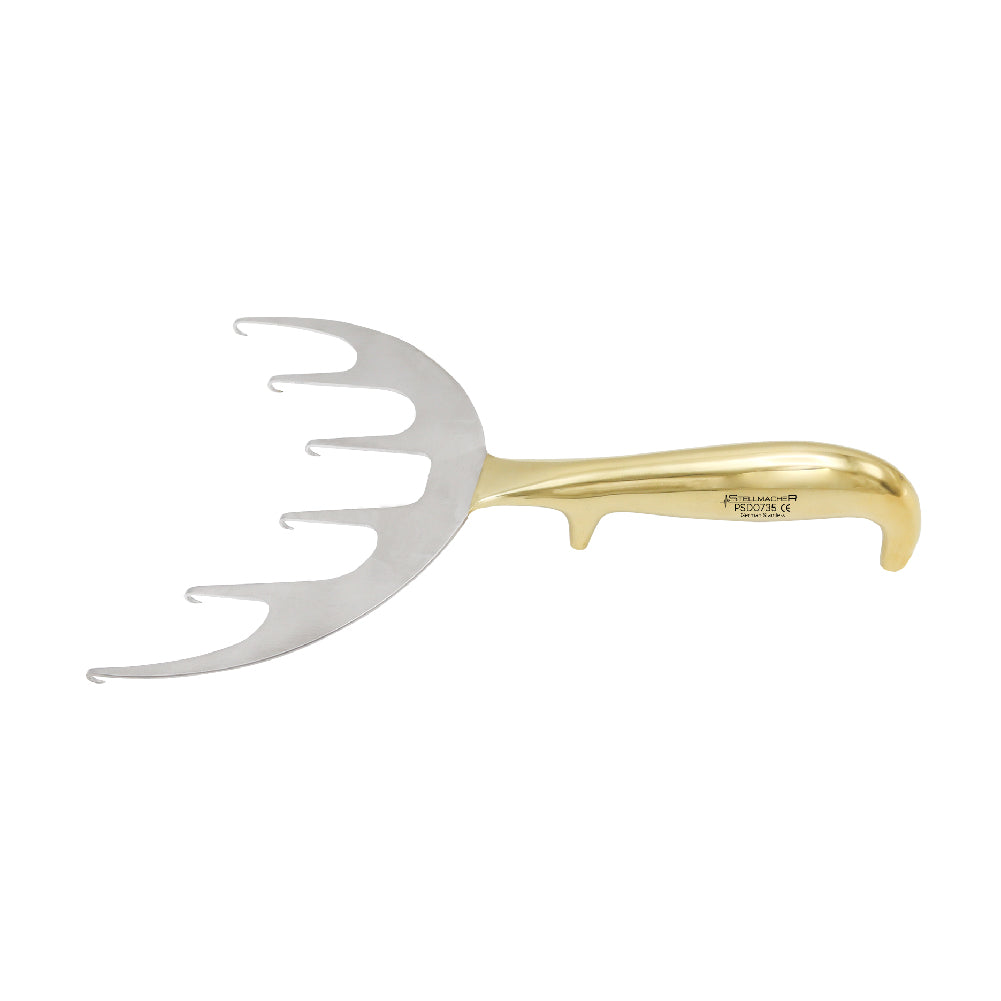 Yancoskie coronal lift retractor 21 cm with 6 sharp prongs