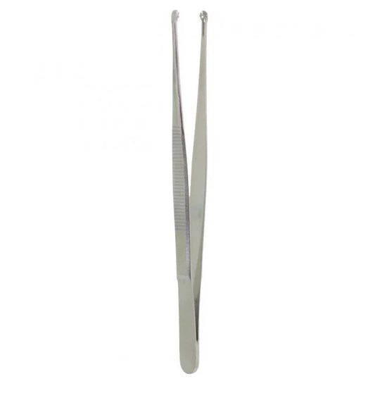 10" Selman Tissue Forceps, Round Cup with Teeth
