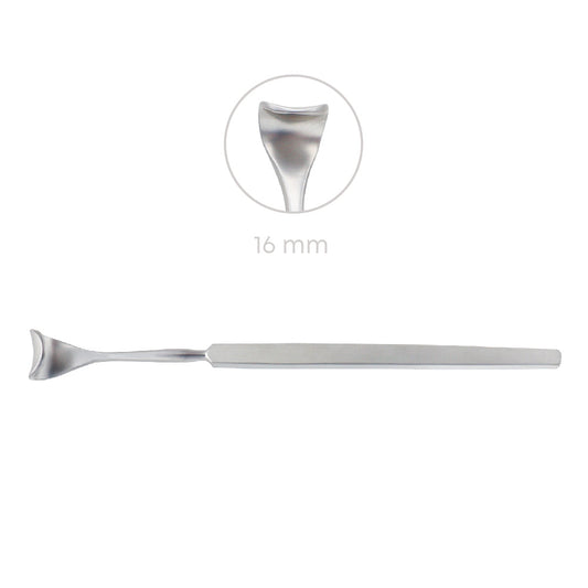 Desmarres eyelid retractor, long pattern, 16mm blade, 16cm