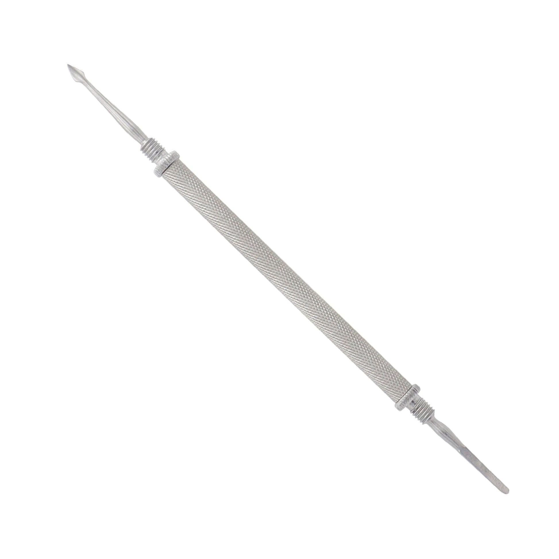 Francis foreign body needle, angled with flag-shaped tip