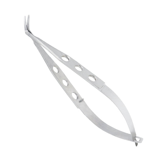 Corneal transplant scissors with strongly curved delicate blades, right configuration