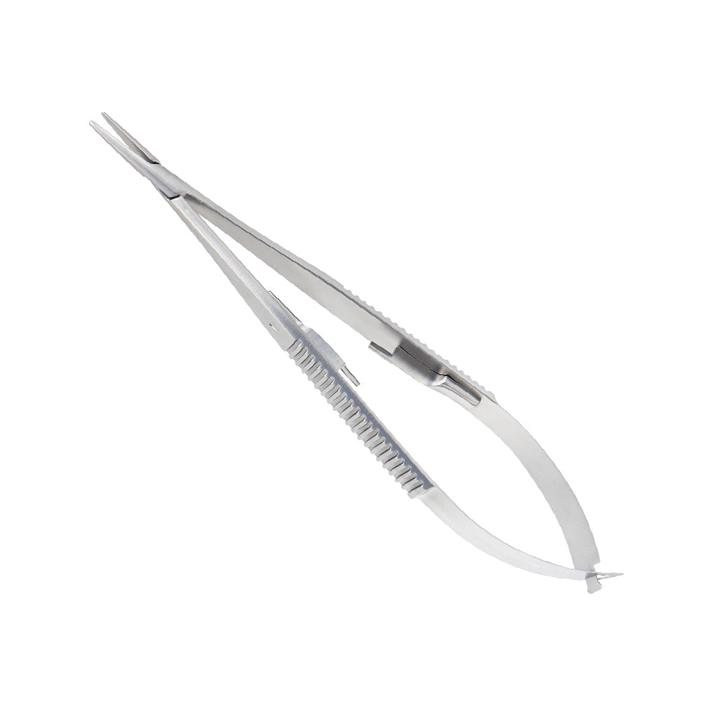 Castroviejo straight smooth-jaw needle holder with catch, 21.5cm