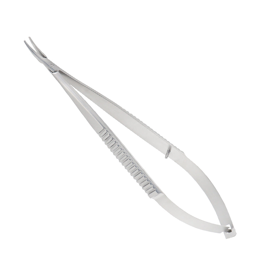 Castroviejo curved titanium needle holder with catch, 14cm