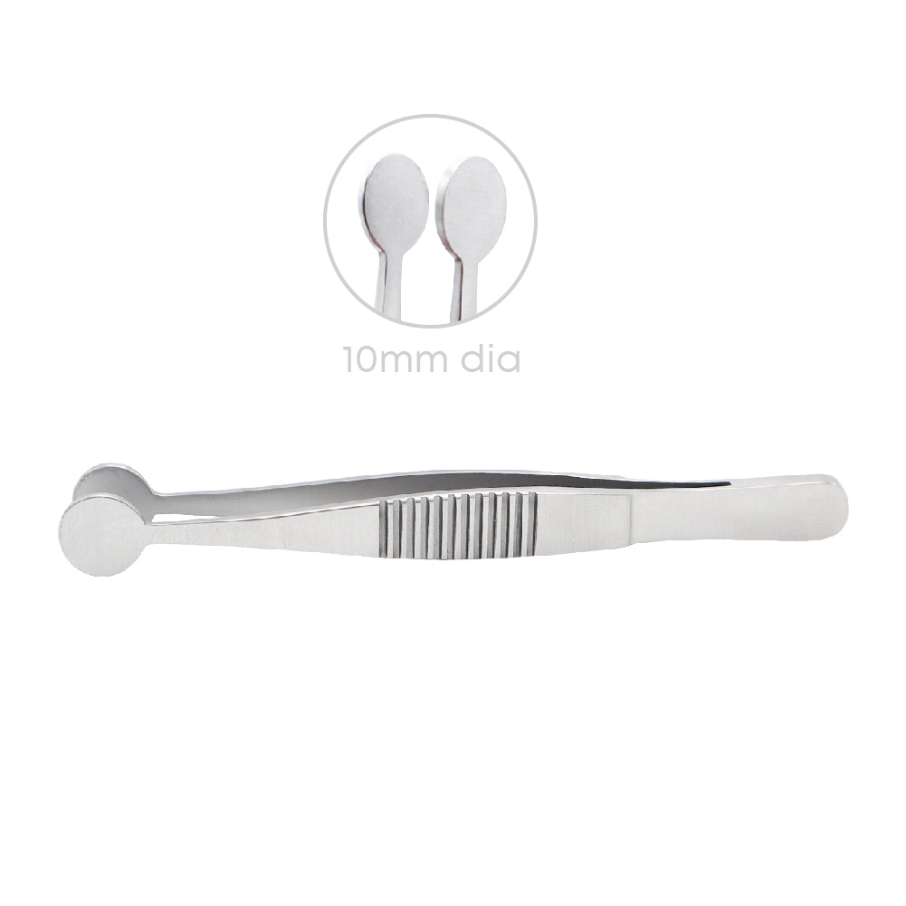 Cup-shaped forceps with straight 8cm oval shaft