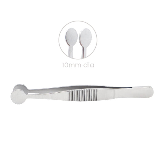 Cup-shaped forceps with straight 8cm oval shaft
