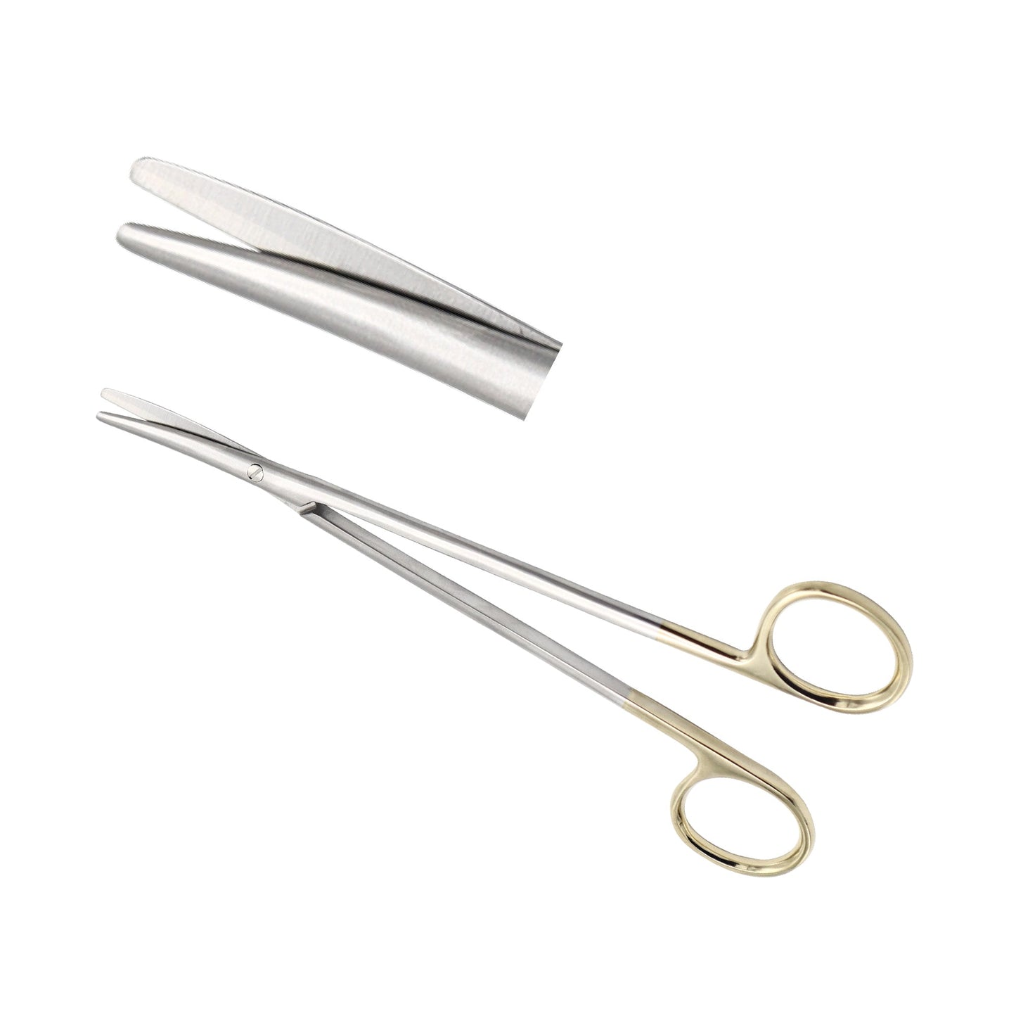 Lexer-Baby TC dissecting scissors straight 10cm with gold-ringed handles