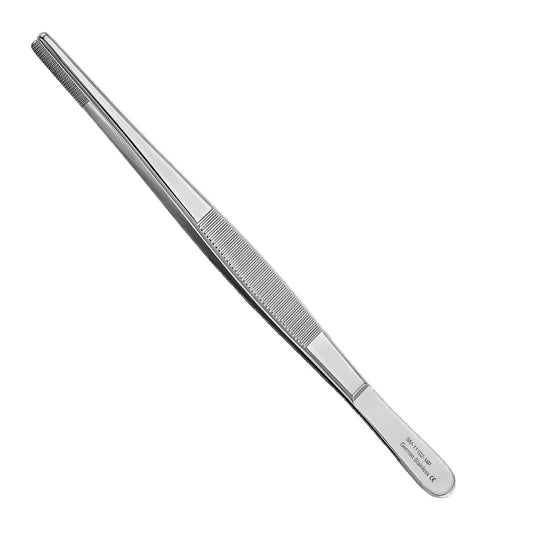 Overholt dissecting forceps fine pattern, curved tips, three figure sizes