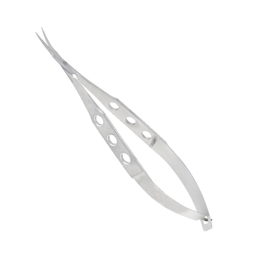 Pointed micro scissors angled at 25 degrees, 18cm length