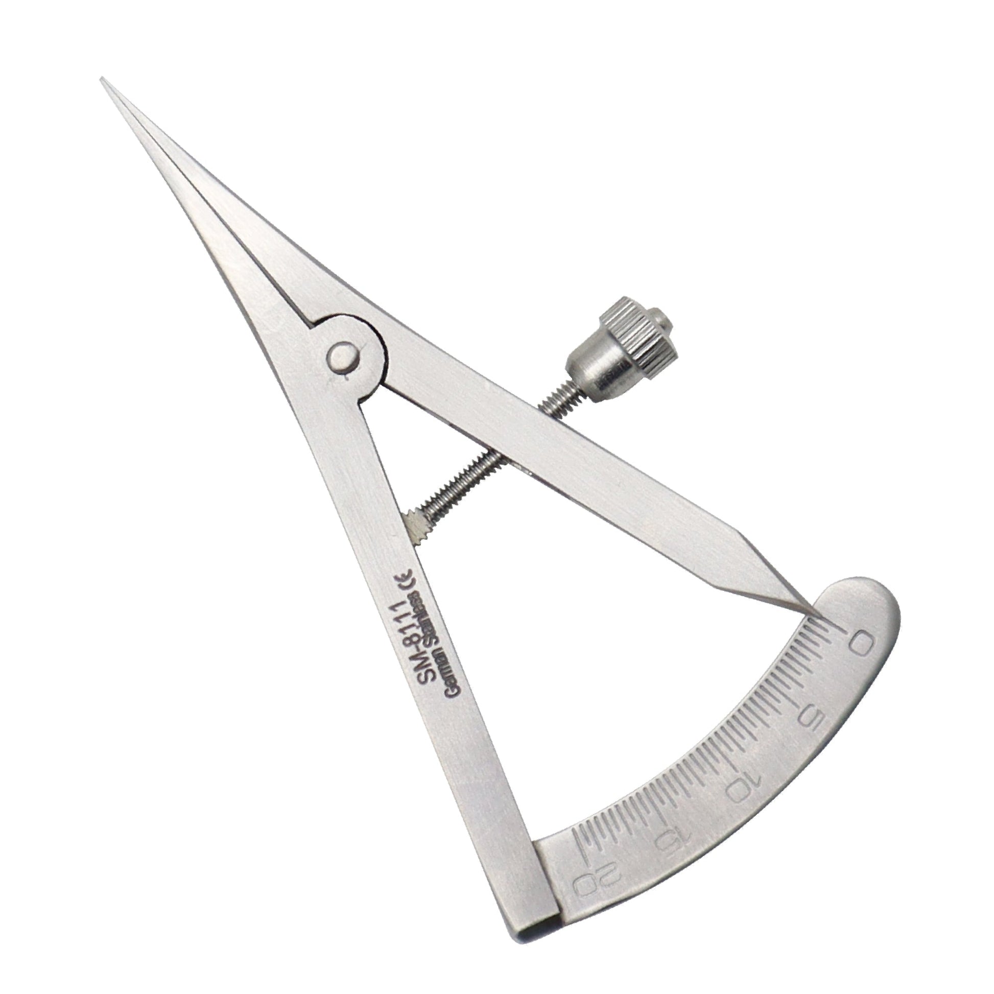 Castroviejo caliper marker, 0-20mm, curved, 7cm