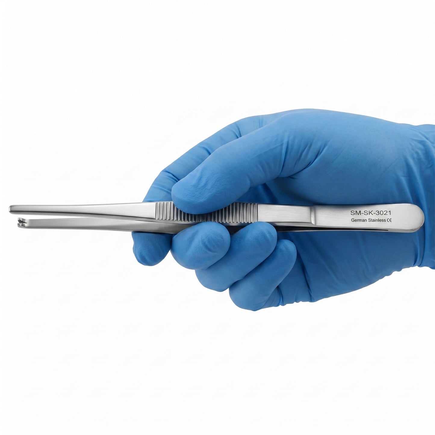 Gillies tissue forceps with 1x2 teeth and tungsten carbide inserts, 15.5cm