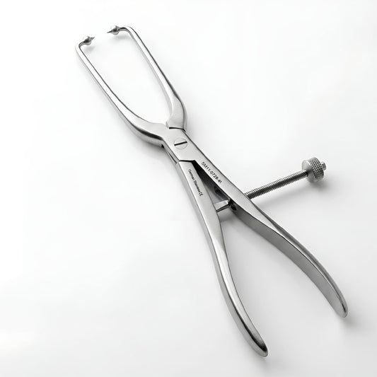 Reduction forceps with pointed tips and wide ratchet, 13mm