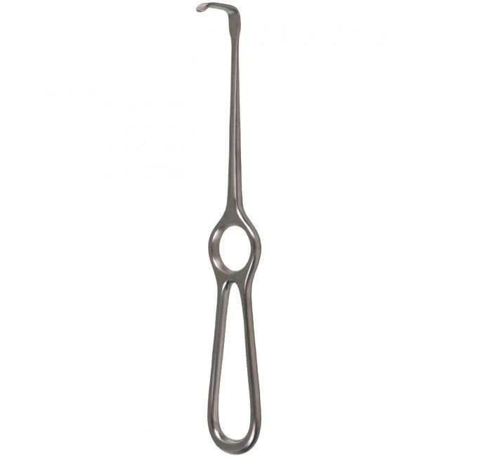The Kocher-Langenbeck Retractor measures 8 1/2 x 15 mm