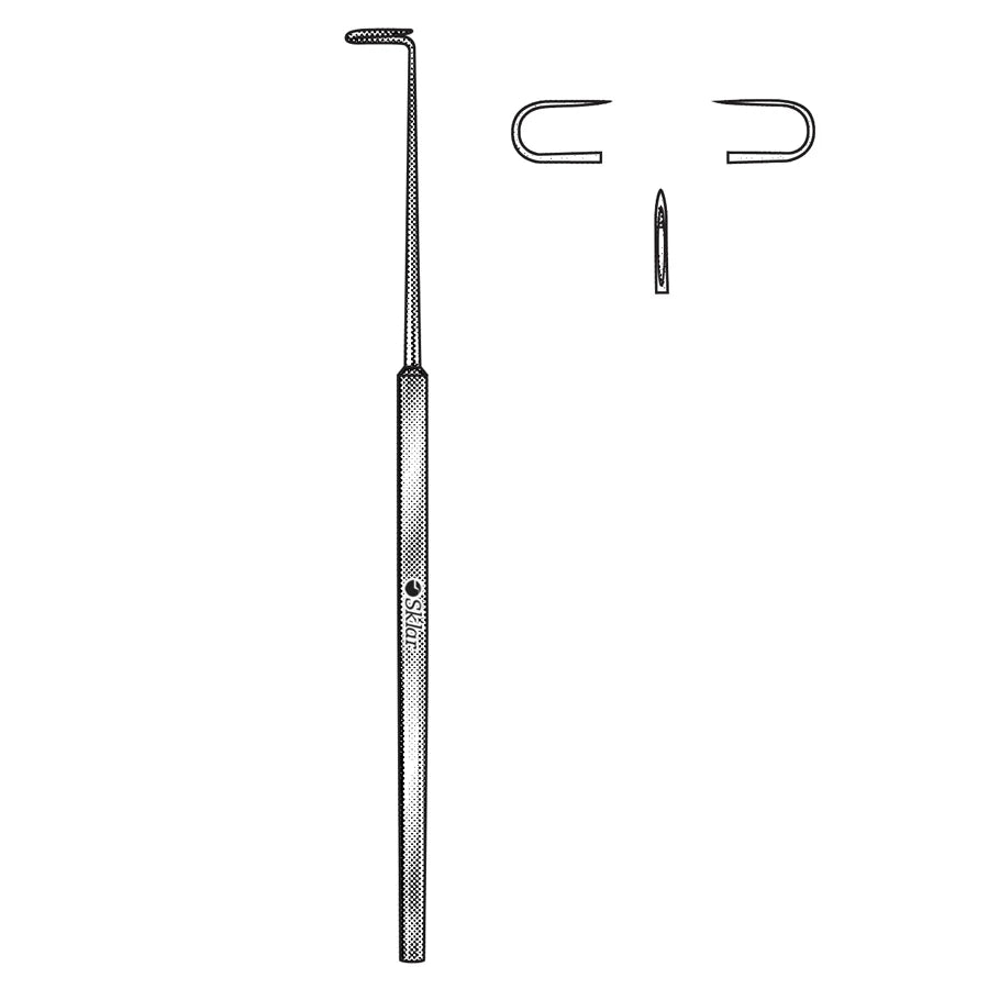 Tonsil needle, right curved, 23 cm