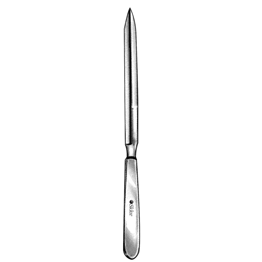 Catlin amputation knife with pointed double-edge style blade
