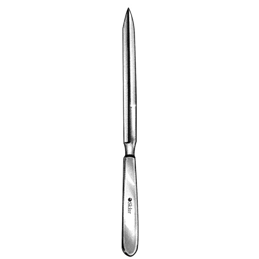 Catlin amputation knife with pointed double-edge style blade