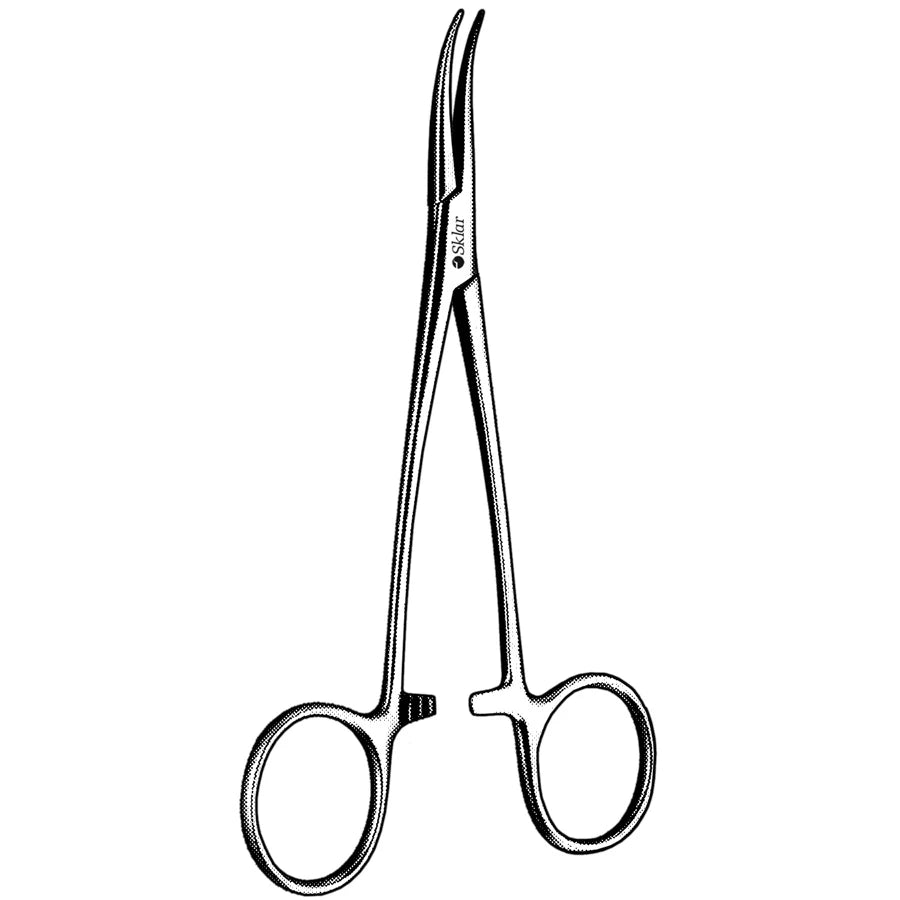 Christophe hemostatic forceps, 1x2 teeth, curved, 16 cm