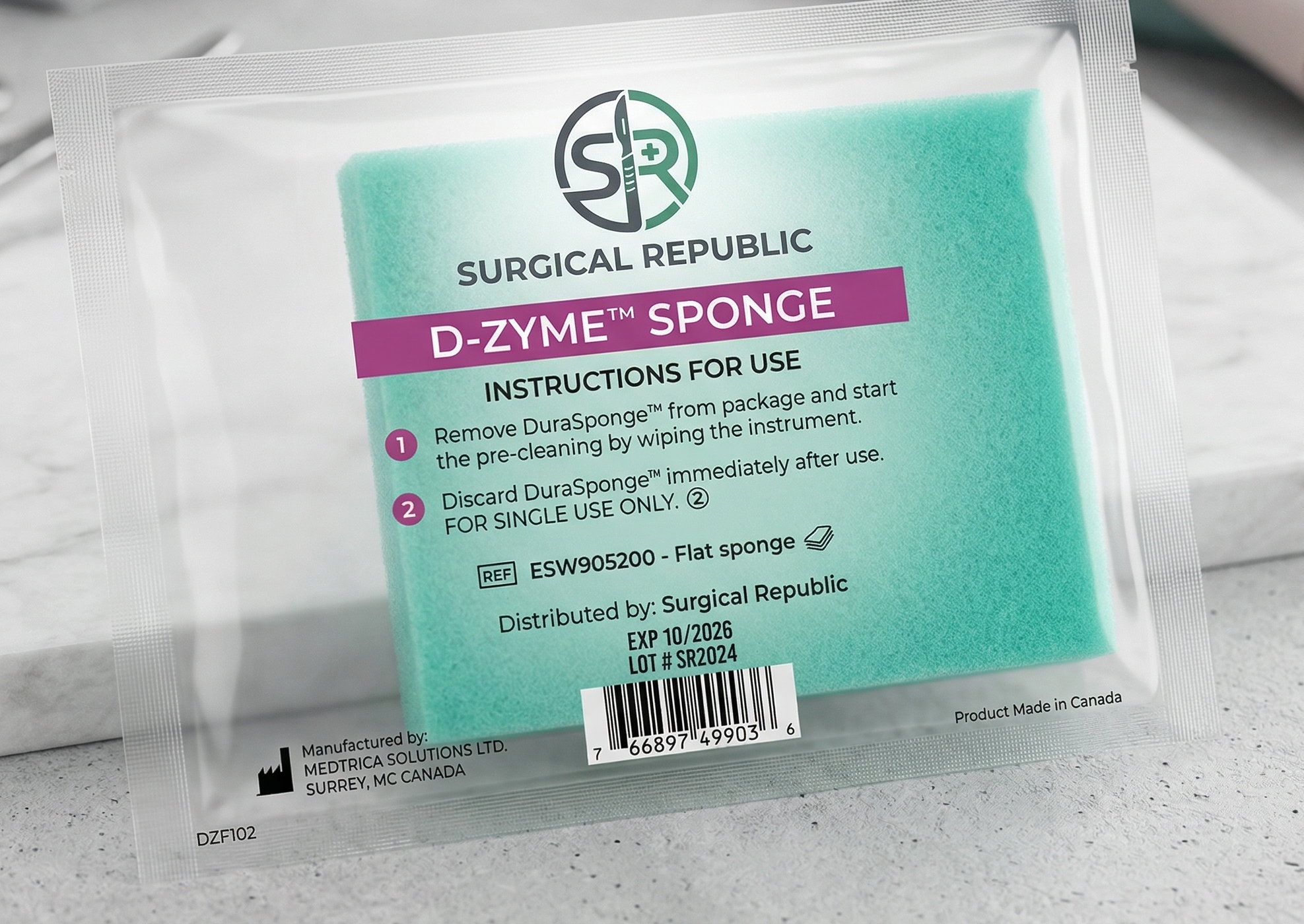 Pre-Soaked Enzymatic Tubular Sponge 100ct | Surgical Republic