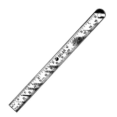 Stainless steel surgical ruler 300mm 12 inch with mm and inch markings