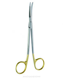A pair of 7 1/2" Gorney Face Lift Scissors with slightly curved and serrated blades, primarily stainless steel in color with yellow accents on the handles.