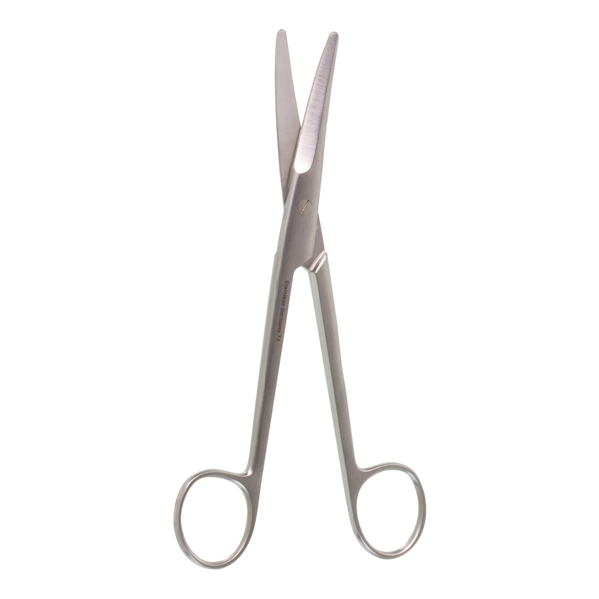 Left-handed, 6 3/4" Mayo Scissors with a curved shaft