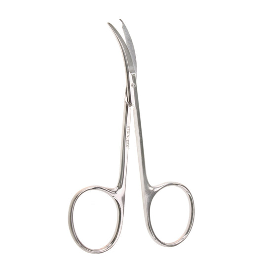 4 3/4" Spencer Suture Scissors, bent sideways.