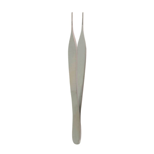 4 3/4" Adson Dressing Forceps with Serrated, X-Long Points, 12mm Tips