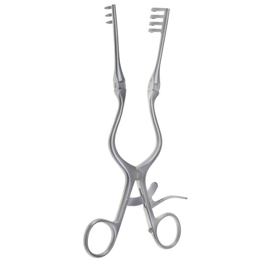 Weitlaner Retractor, 8&#8243;, Titanium, 3 x 4 sharp prongs, hinged arms