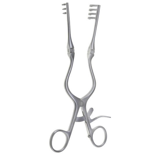 8" Weitlaner Retractor with hinged arms and 4 sharp prongs.