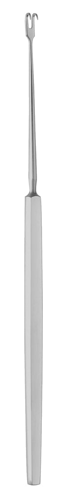 5 7/8" Freer Hook, Double Prong 2mm Blunt