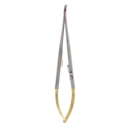 7" Castroviejo GG Needle Holder, curved serrated, 18cm.