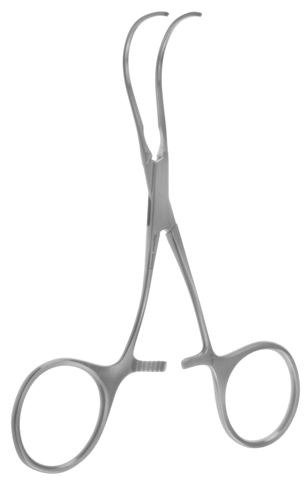 Debakey Castaneda Clamp  1.4mm acute curved jaw curved handle