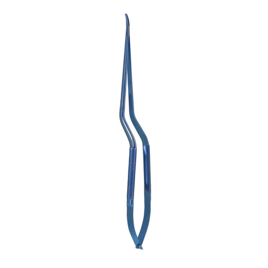 Rhoton Style Needle Holder – Bayonet, Curved, 0.9mm Tip, 9 1/2"