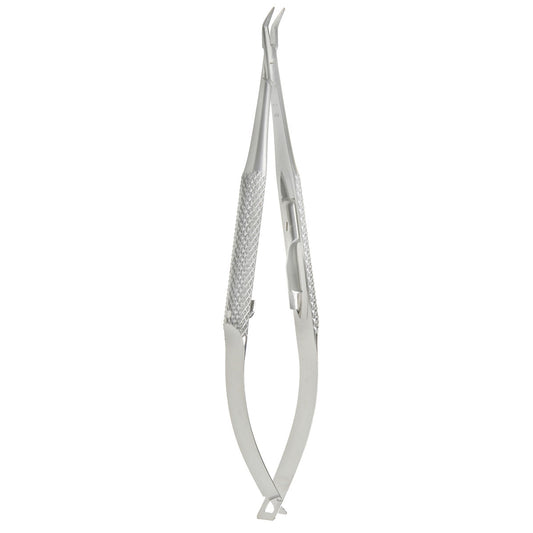 Troutman-Barraquer Needle Holder  curved w/ lock