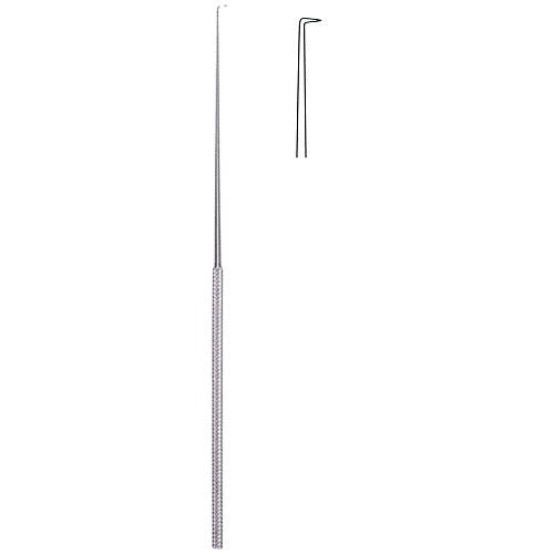 Rhoton Hook — Blunt, Angled 90°, No. 10, 190mm — Stainless Steel